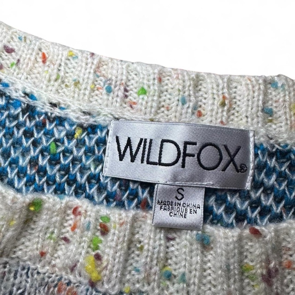 NEW Wildfox Retro Indie Boho Distressed Speckled Knit Ugly Sweater — SMALL - Picture 2 of 5